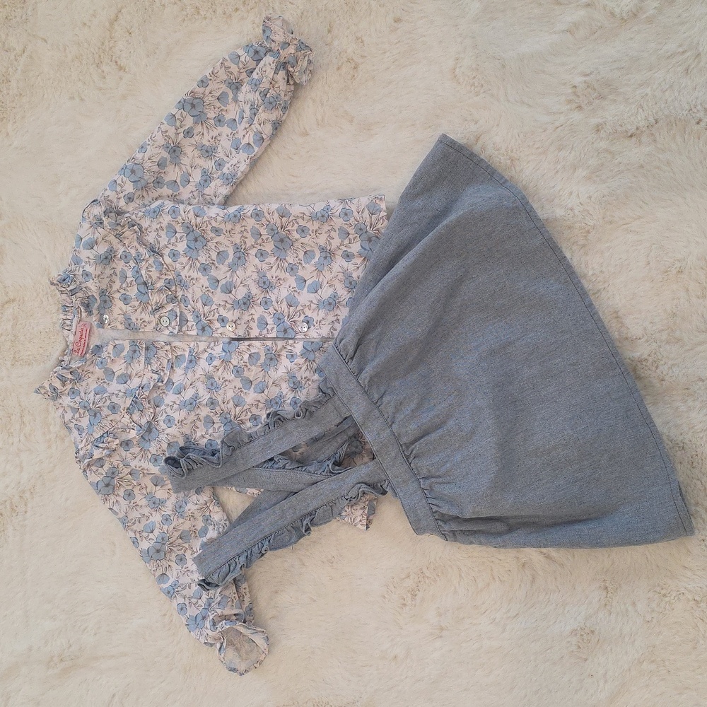 La Coqueta Ruffle Blouse and Denim Skirt Set | 3Y